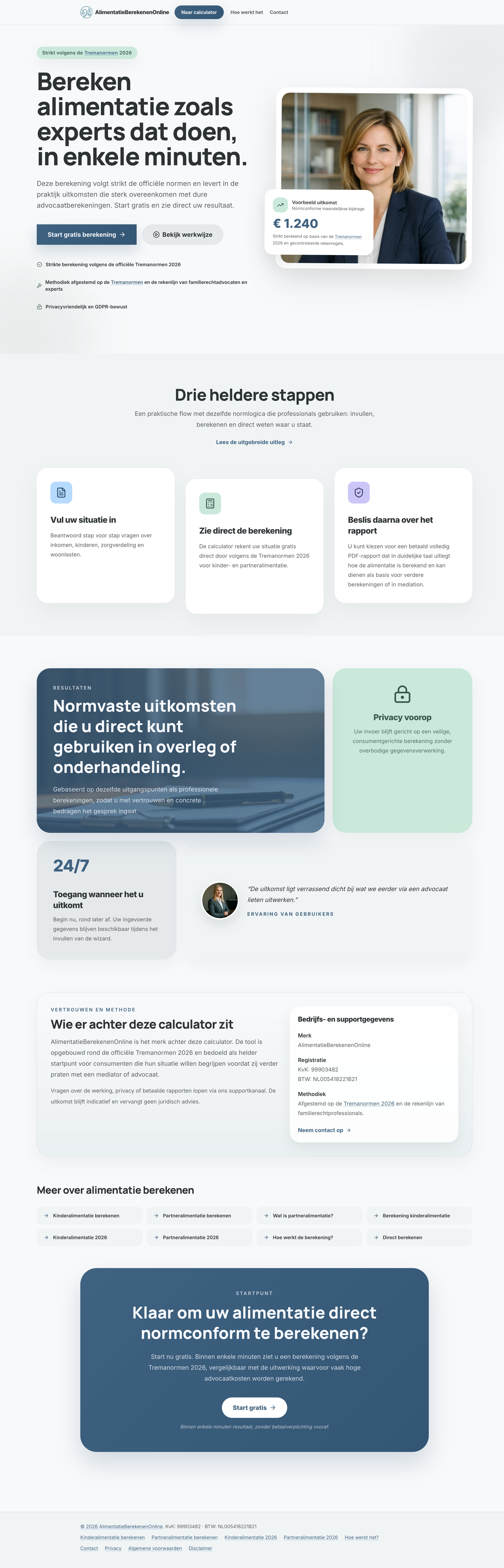 Alimentatieberekenen.online webapp