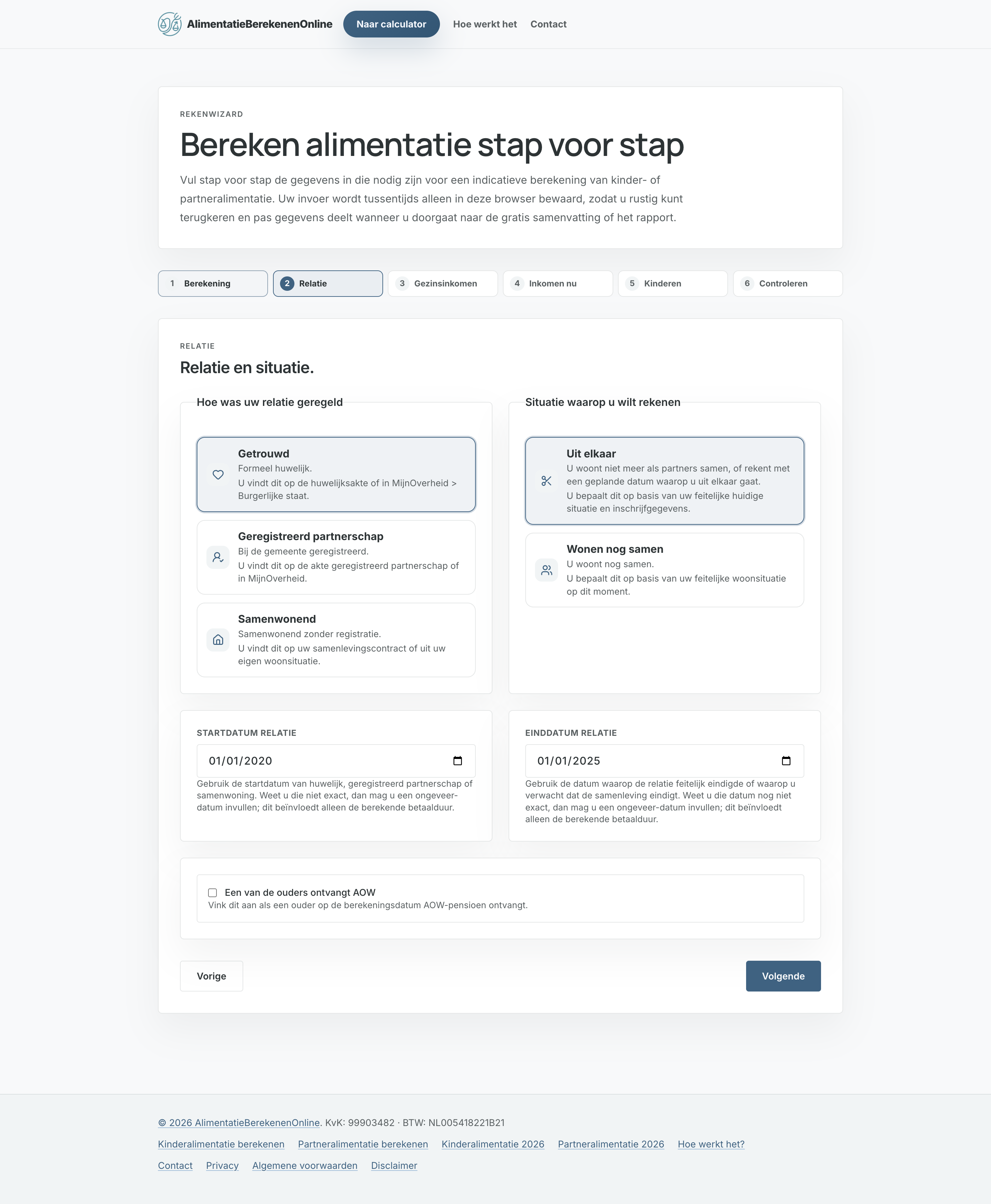 Rekenwizard Alimentatieberekenen.online